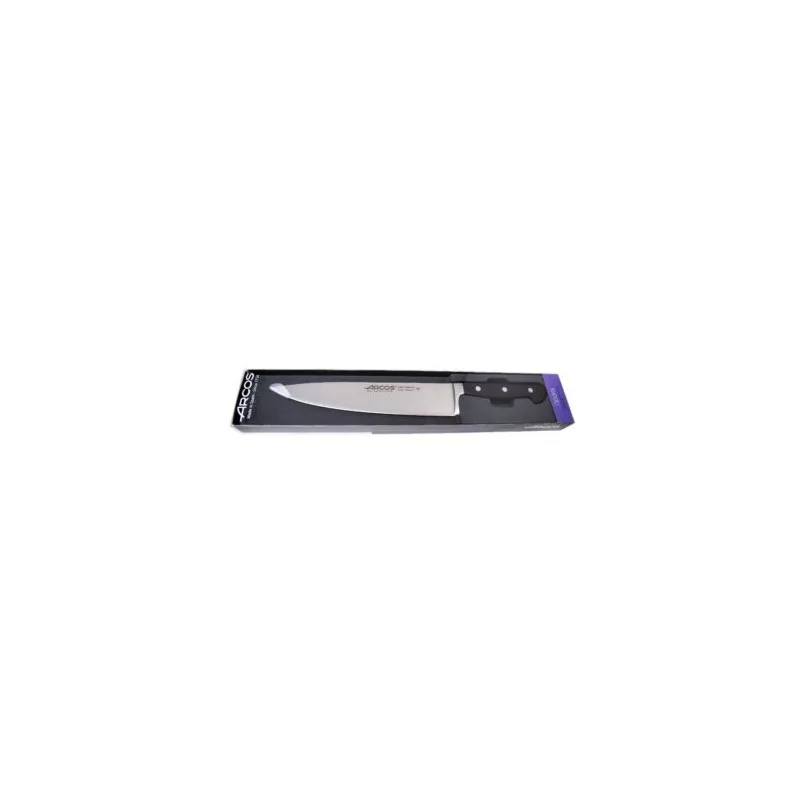 Cuchillo RFª 225200 OPERA ARCOS de acero inoxidable con mango negro y diseño ergonómico ideal para cocina.