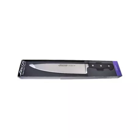 Cuchillo RFª 225200 OPERA ARCOS de acero inoxidable con mango negro y diseño ergonómico ideal para cocina.