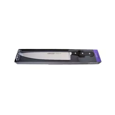 Cuchillo RFª 225300 OPERA ARCOS de acero inoxidable, hoja larga y diseño ergonómico con mango negro.