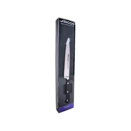 CUCHILLO RFª 225900 OPERA ARCOS con hoja de acero inoxidable, mango negro ergonómico y diseño elegante.