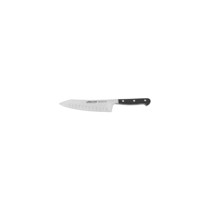 Cuchillo RFª 229900 OPERA ARCOS con hoja de acero inoxidable, mango negro antideslizante y diseño ergonómico.