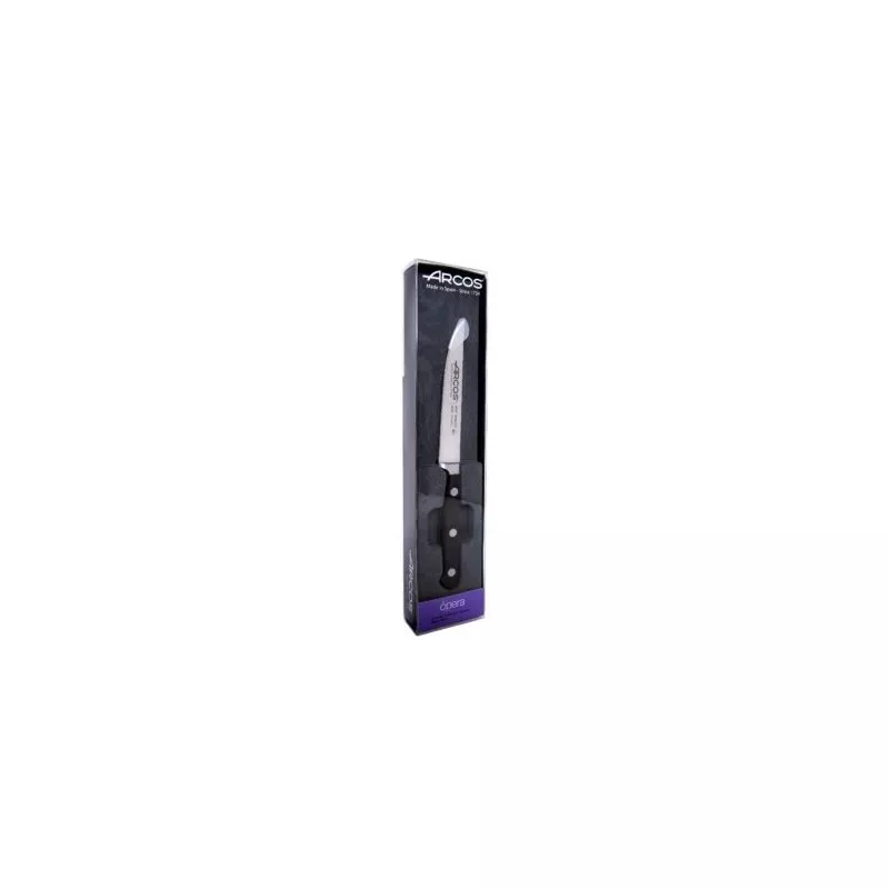 CUCHILLO RFª 226000 ARCOS de acero inoxidable con mango negro y diseño ergonómico para un corte preciso