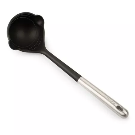 Cazo Arcos 685400 de nylon negro con mango de acero inoxidable y diseño ergonómico.