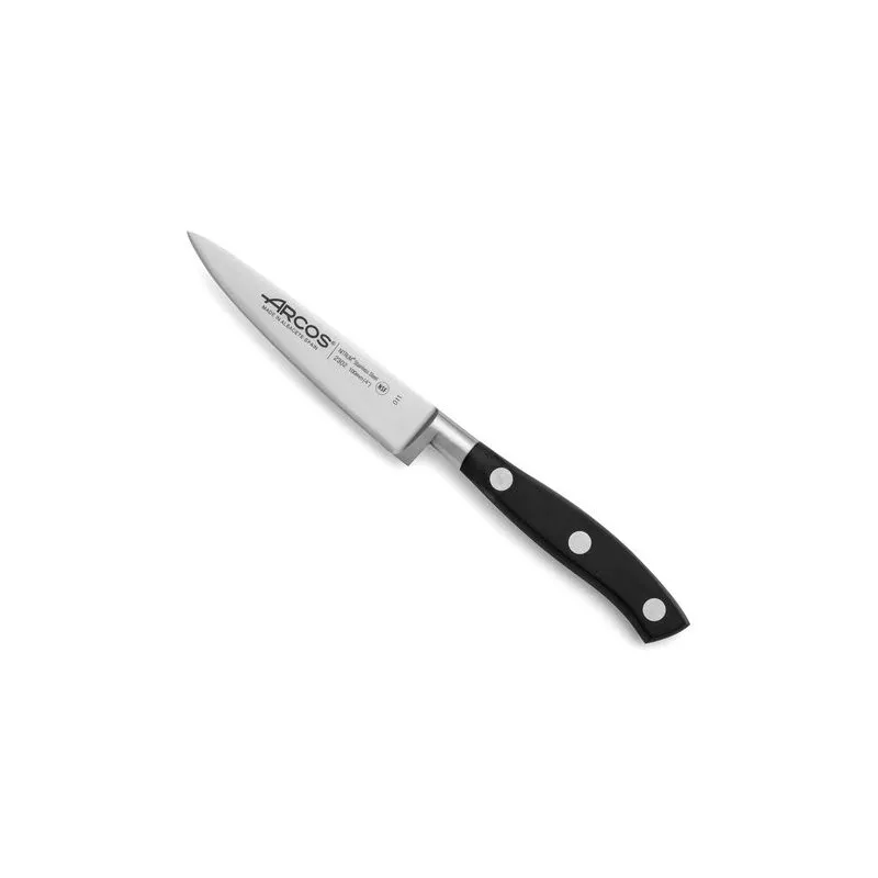 CUCHILLO RFª 230200 ARCOS MONDADOR 100mm de acero inoxidable con mango negro ergonómico y diseño funcional