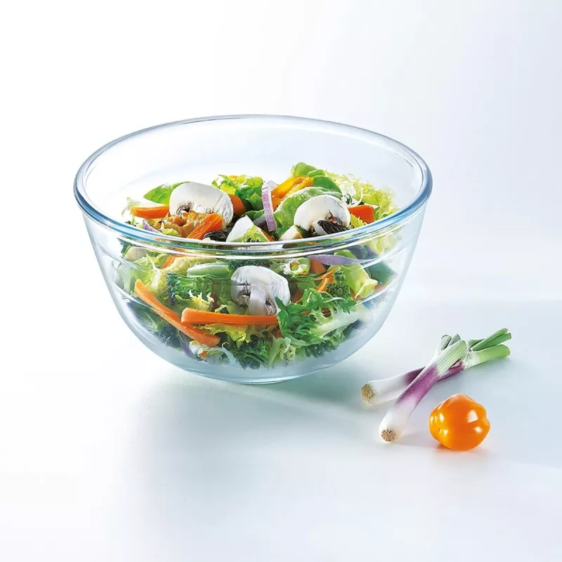 BOL MEZCLA 0.5 L. ARCUISINE 178BA00 transparente de vidrio, diseño elegante y duradero ideal para ensaladas o preparación de ali