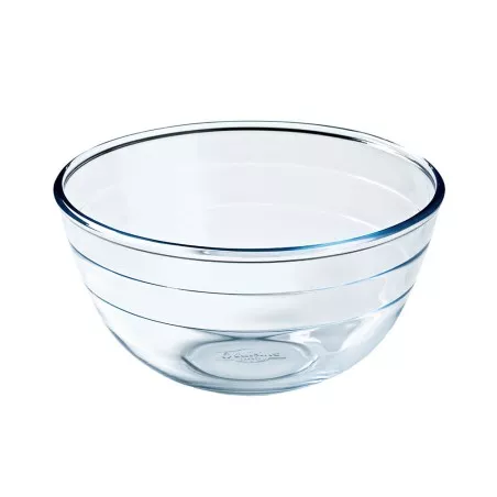 BOL MEZCLA 2.0 L. ARCUISINE 180BA00 de vidrio transparente con diseño acanalado y borde liso. Ideal para mezclas y preparaciones