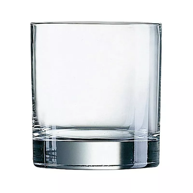 VASO ISLANDE 20 FB LUMINARC de vidrio transparente, diseño clásico y acabado brillante, ideal para bebidas.
