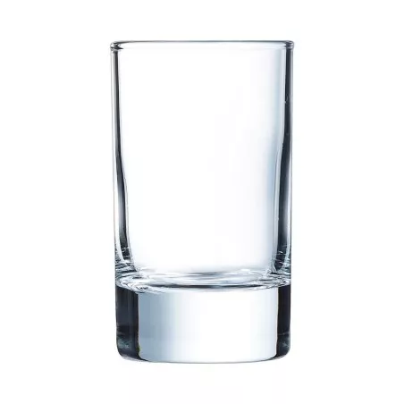 VASO ISLANDE 10 FB ARCOROC J4238 de vidrio transparente, diseño cilíndrico y base sólida ideal para bebidas.