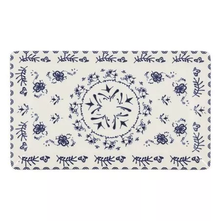 FUENTE RECT. 25*15 BLUR ELITE B25012C de diseño floral azul sobre fondo claro, ideal para decoración y mesa.