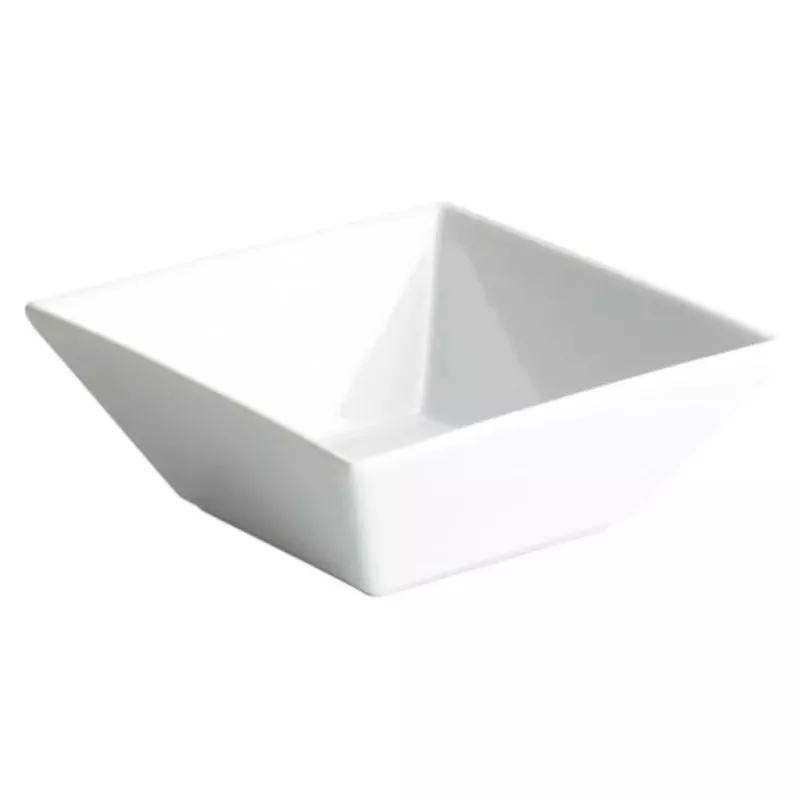 BOL MING 6,5X6,56X3 B1425R de cerámica blanca con acabado brillante y diseño cuadrado elegante