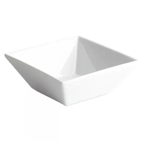 BOL MING 6,5X6,56X3 B1425R de cerámica blanca con acabado brillante y diseño cuadrado elegante