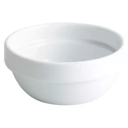 BOL APILABLE 9 CM. S/ASA B4109R de cerámica blanca, diseño ovalado, ideal para servir o almacenar alimentos.