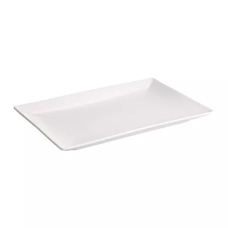 FUENTE RECT. STONWARE B2768-2 de cerámica blanca, diseño elegante y acabado liso, ideal para servir.