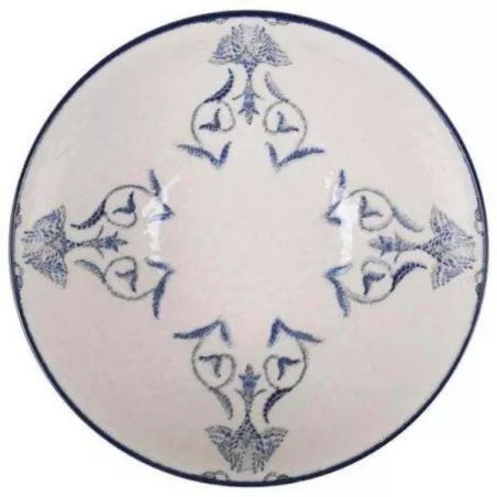 BOL 16 CM ROSETTA MONACO BRILLO J26108 de cerámica blanca con diseño azul y acabado brillante