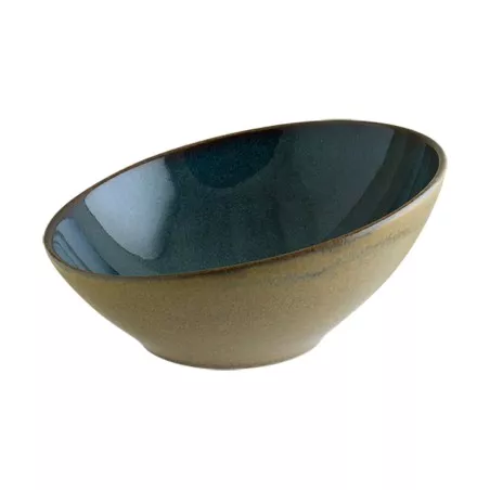 ENSALADERA TERRE BLUE 22CM B928037AL cerámica azul con acabado brillante y diseño moderno en forma ovalada.