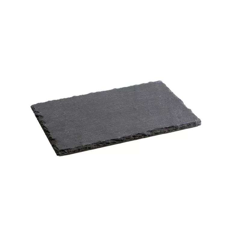 FUENTE PIZARRA QUID 40X30 7504007 rectangular en color negro, material pizarra natural con acabado rugoso.