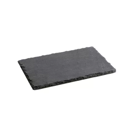 FUENTE PIZARRA QUID 40X30 7504007 rectangular en color negro, material pizarra natural con acabado rugoso.