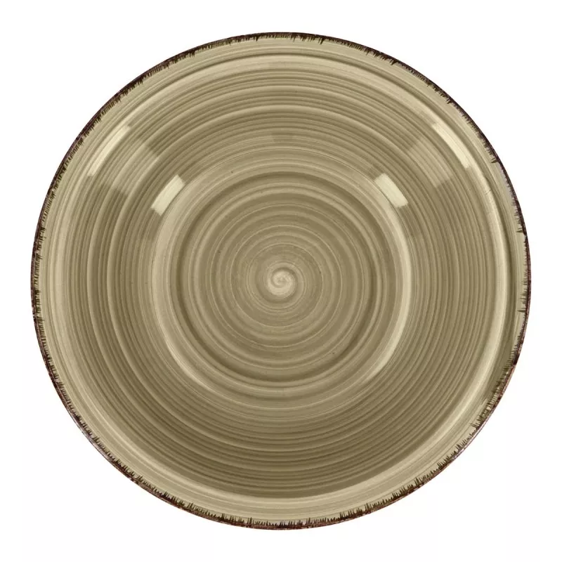 ENSALADERA 23CM GRES VITA NATURA color beige con diseño espiral y acabado mate, ideal para servir ensaladas.