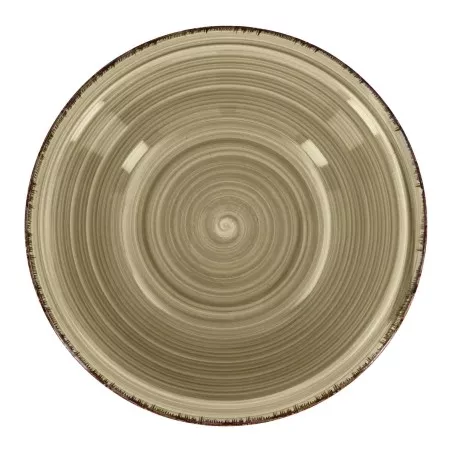 ENSALADERA 23CM GRES VITA NATURA color beige con diseño espiral y acabado mate, ideal para servir ensaladas.
