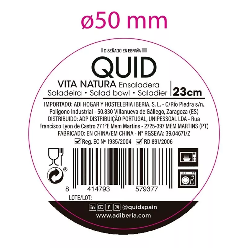 ENSALADERA 23CM GRES VITA NATURA de gres color beige con diseño natural y acabado brillante, ideal para ensaladas.