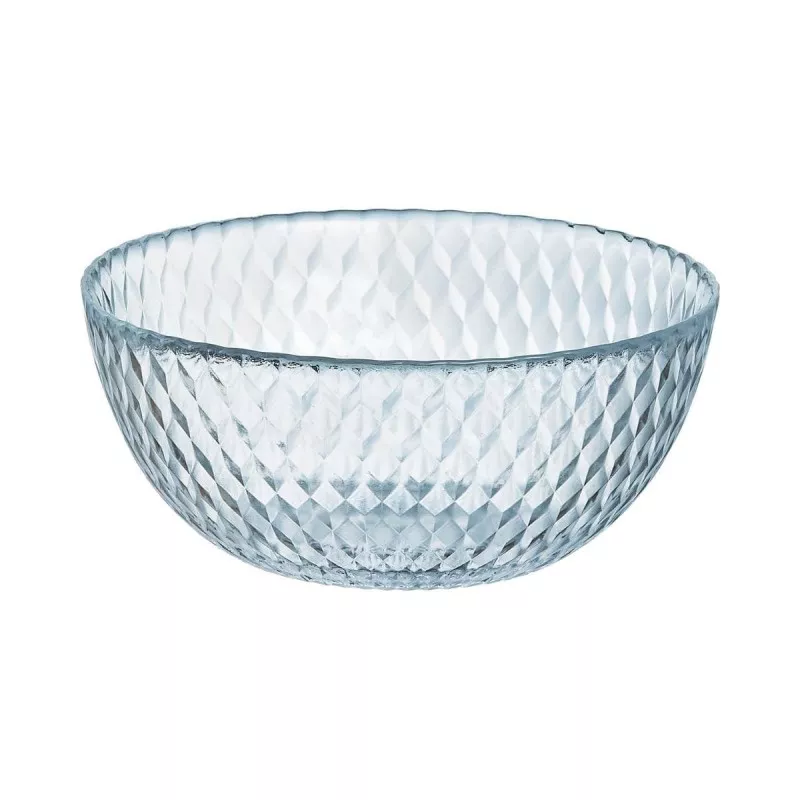 BOL 13 CM PAMPILLE CLEAR LUM. tazón de cristal transparente con diseño facetado y acabado brillante.