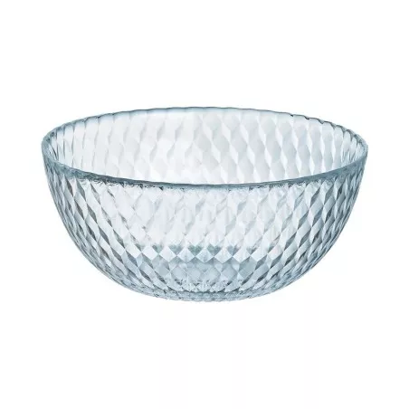 BOL 13 CM PAMPILLE CLEAR LUM. tazón de cristal transparente con diseño facetado y acabado brillante.