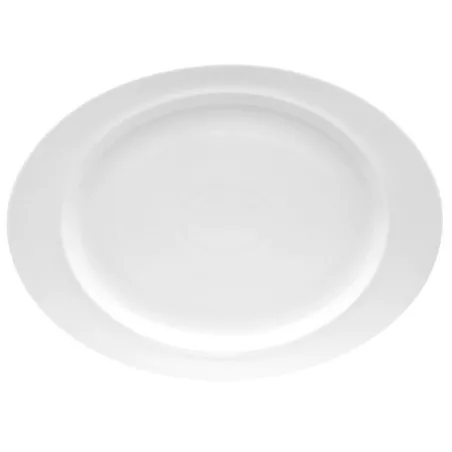 FUENTE 34 CM. GOURMET V. ALEGRE de cerámica blanca, diseño ovalado y acabado mate ideal para presentaciones elegantes.