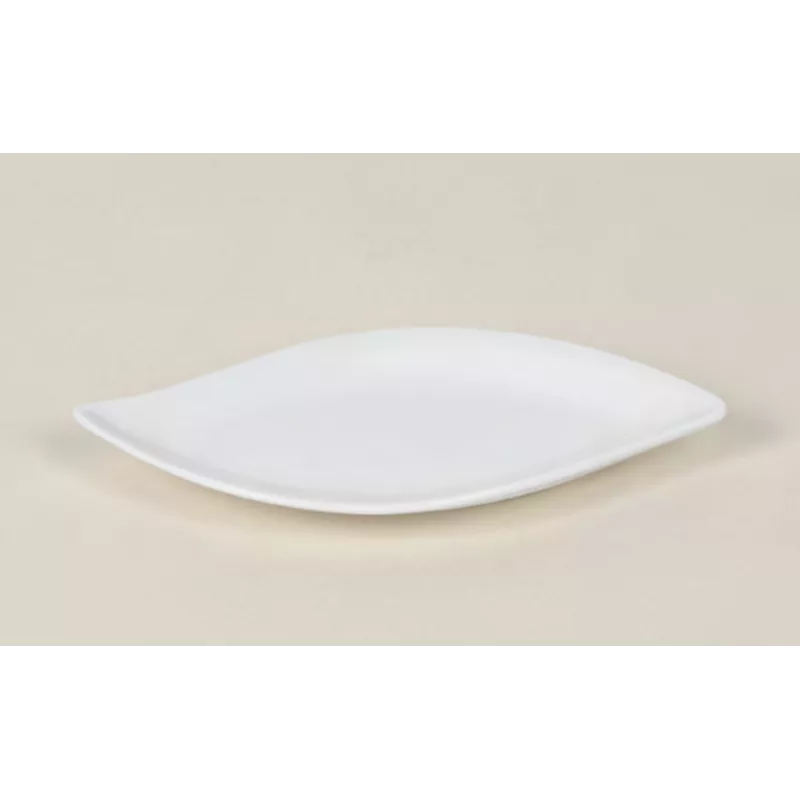 FUENTE ONDEADO 20*11 MODERNA EURODRA de cerámica blanca con diseño elegante y acabado suave para servir platos.