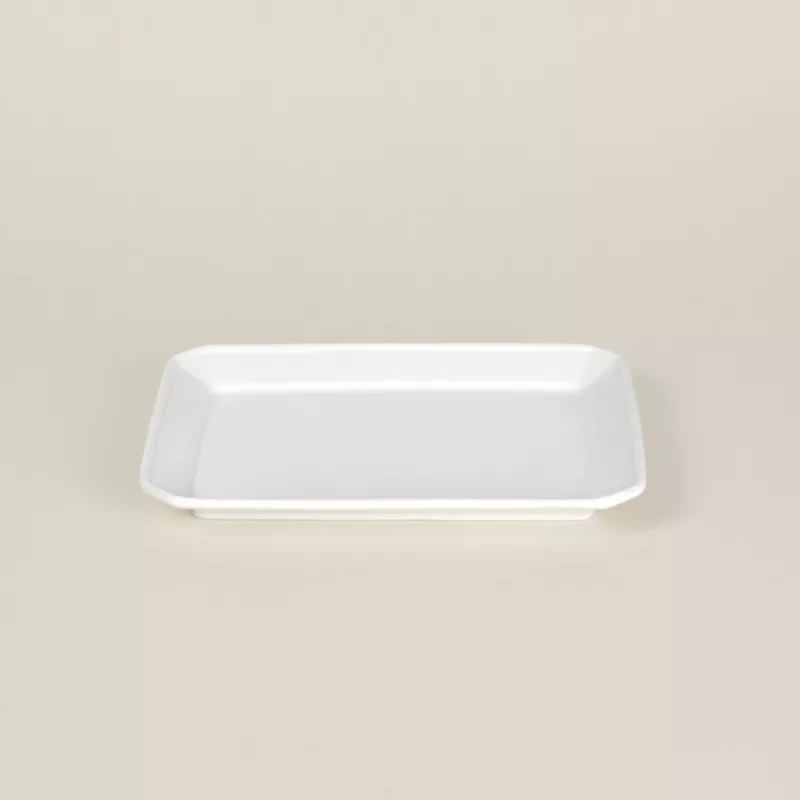 FUENTE MOSTRADOR 32*22 EURODRA 01S0072 rectangular de porcelana blanca con acabado brillante y diseño minimalista