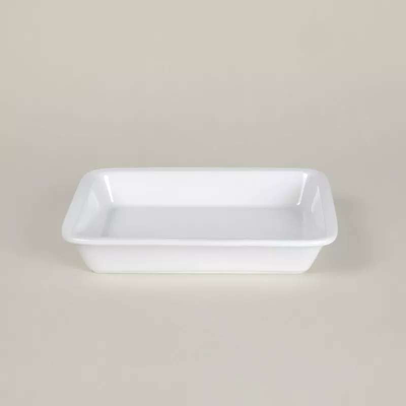FUENTE BUFFET 36*28 EURODRA rectangular de cerámica blanca con acabado brillo ideal para presentar alimentos