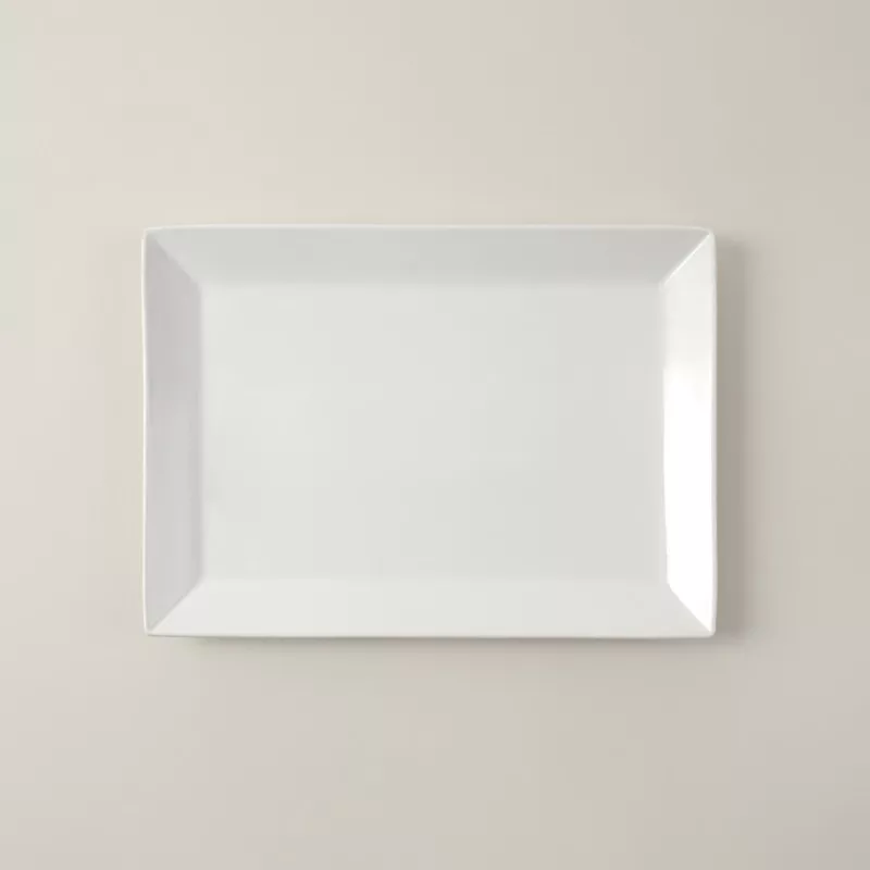 Fuente Rect. 20*13 Eurodra 01S1268 de cerámica blanca, diseño rectangular y acabado brillante ideal para servir.