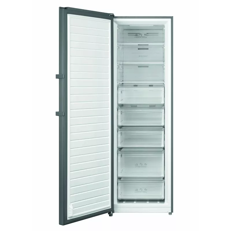 Congelador vertical Edesa EZS-1823 NF EX 273L libre instalación color blanco con 7 cajones transparentes y diseño moderno