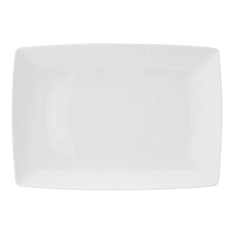 FUENTE RECT. CUADRADO CARRE 27 CM. cerámica blanca con acabado brillante y diseño elegante ideal para servir platos.