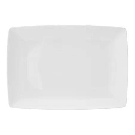 FUENTE RECT. CUADRADO CARRE 27 CM. cerámica blanca con acabado brillante y diseño elegante ideal para servir platos.