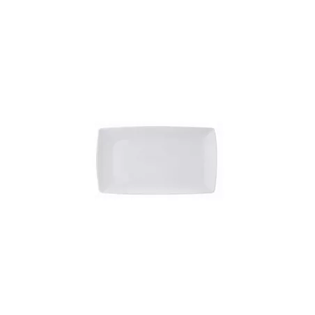 Fuente rect. cuadrado Carre 32x20 de cerámica blanca, diseño elegante y acabado liso ideal para presentar alimentos.