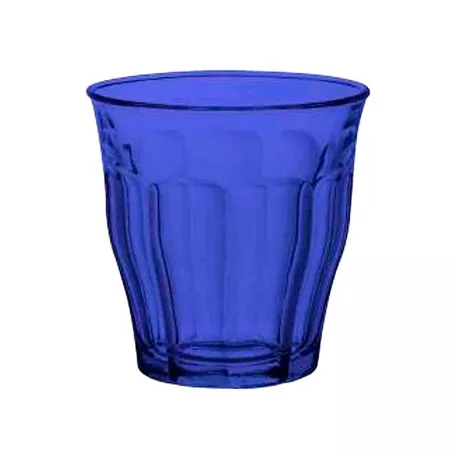 VASO 25 CL AZUL SAPHIR PICARDIE DURALEX de vidrio resistente, diseño clásico con acabado brillante y elegante.