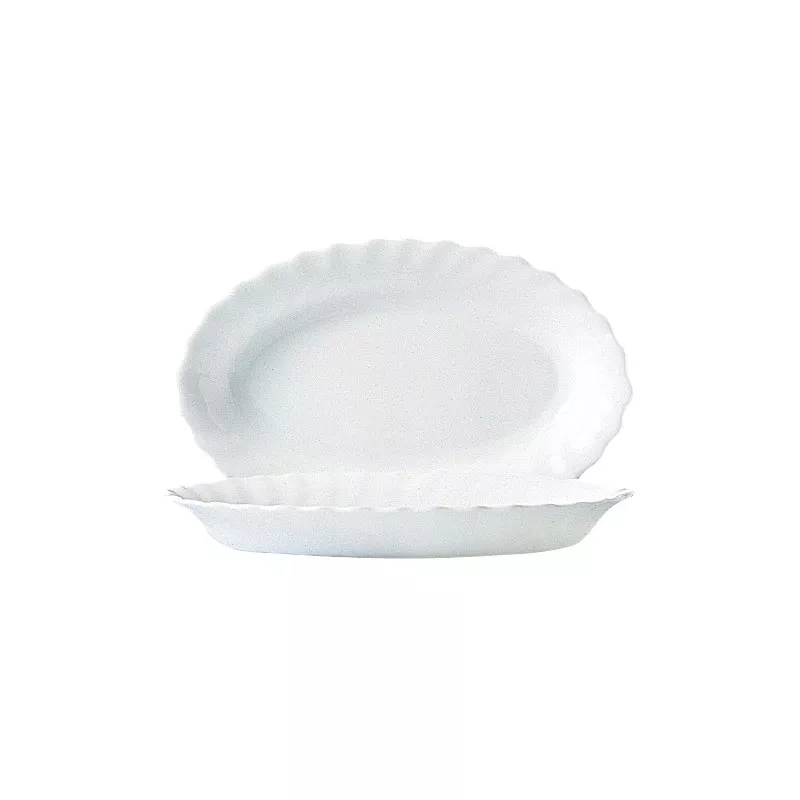 FUENTE 36 OVAL TRIANON BLANCO porcelana ovalada de color blanco con diseño elegante y acabado brillante