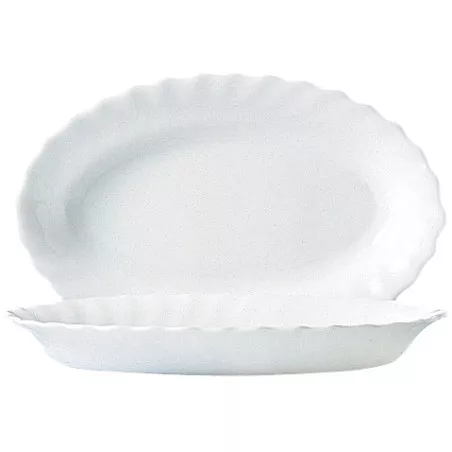 FUENTE 36 OVAL TRIANON BLANCO porcelana ovalada de color blanco con diseño elegante y acabado brillante
