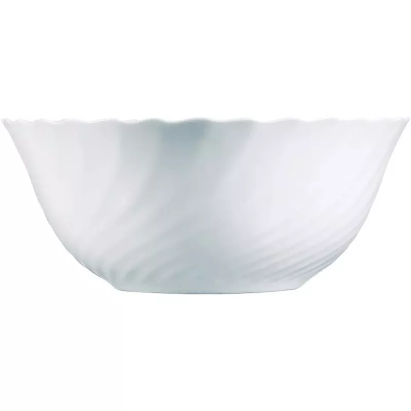 ENSALADERA 24 TRIANON BLANCO de cerámica con diseño ondulado y acabado brillante ideal para servir ensaladas.