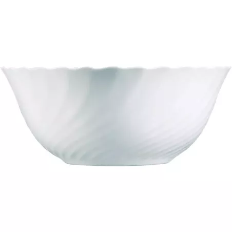 ENSALADERA 24 TRIANON BLANCO de cerámica con diseño ondulado y acabado brillante ideal para servir ensaladas.