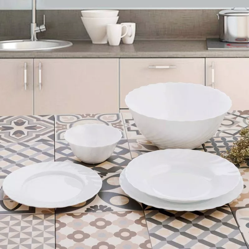 ENSALADERA 24 TRIANON BLANCO de cerámica, diseño elegante y acabado brillante, ideal para ensaladas y presentaciones.