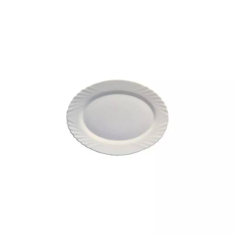 FUENTE 22 OVAL EBRO BORMIOLI ROCCO 8159119 blanca de cerámica ovalada con diseño elegante y acabado brillante.
