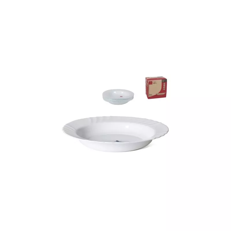 Fuente 32 RDA Honda Ebro Bormioli Rocco 8159122 de cerámica blanca con diseño elegante y acabado liso.