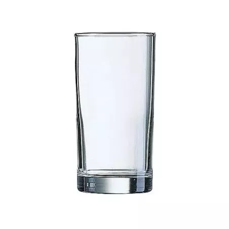 VASO PRINCESA 28 FA ARCOROC transparente de vidrio, diseño clásico y acabado pulido, perfecto para bebidas.