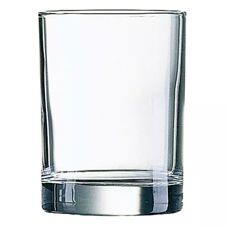 VASO PRINCESA 22 FB ARCOROC de vidrio transparente con diseño clásico y acabado pulido ideal para uso diario.