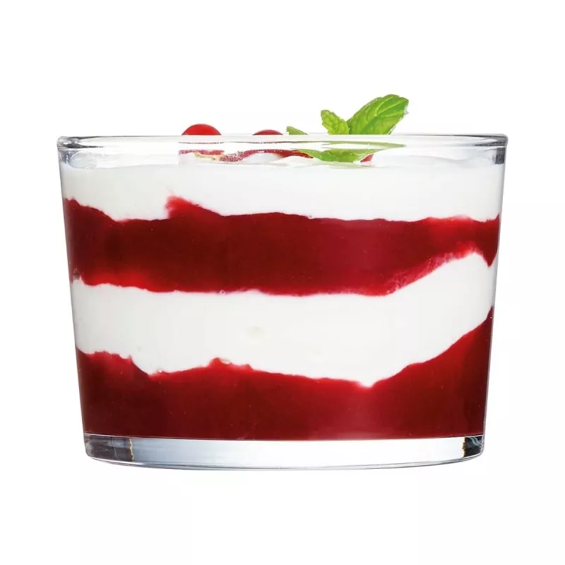 VASO CHIQUITO 23 C.L C12 ARCOROC de vidrio transparente con diseño elegante y acabado liso, ideal para postres.