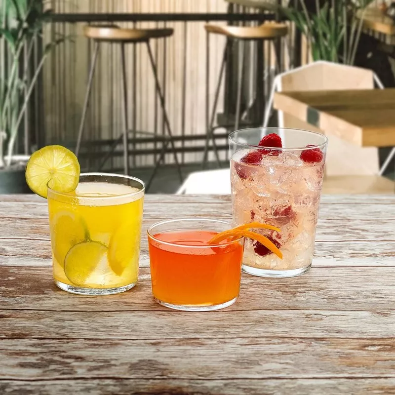 VASO CHIQUITO 23 C.L C*12 ARCOROC cristal transparente con diseño clásico y acabado brillante ideal para bebidas.