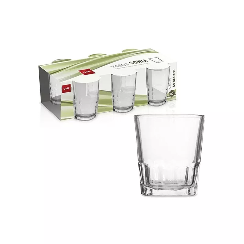 VASO SONIA AGUA 27 CL COK ALAR de cristal transparente, diseño elegante y acabado brillante ideal para bebidas frías.