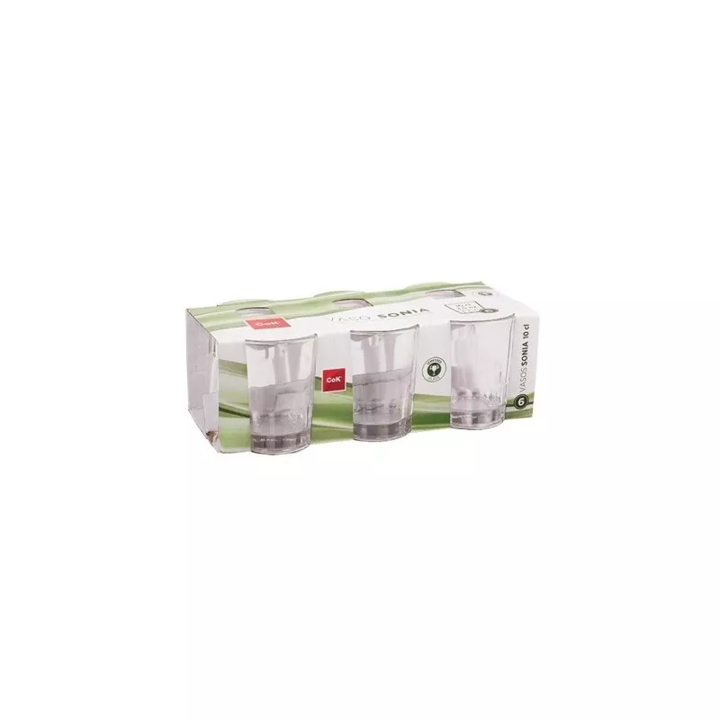 VASO SONIA 10 CL. COK ALAR diseño transparente con acabado brillante, resistente y apto para uso en hogar o bar.