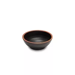 BOL TERRACOTA 9,5 CM P22700 negro con borde terracota, acabado mate, ideal para servir aperitivos
